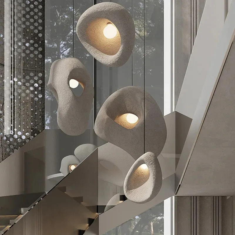 Interior Design Open Space - مصباح معلق على شكل الدرج بتصميم