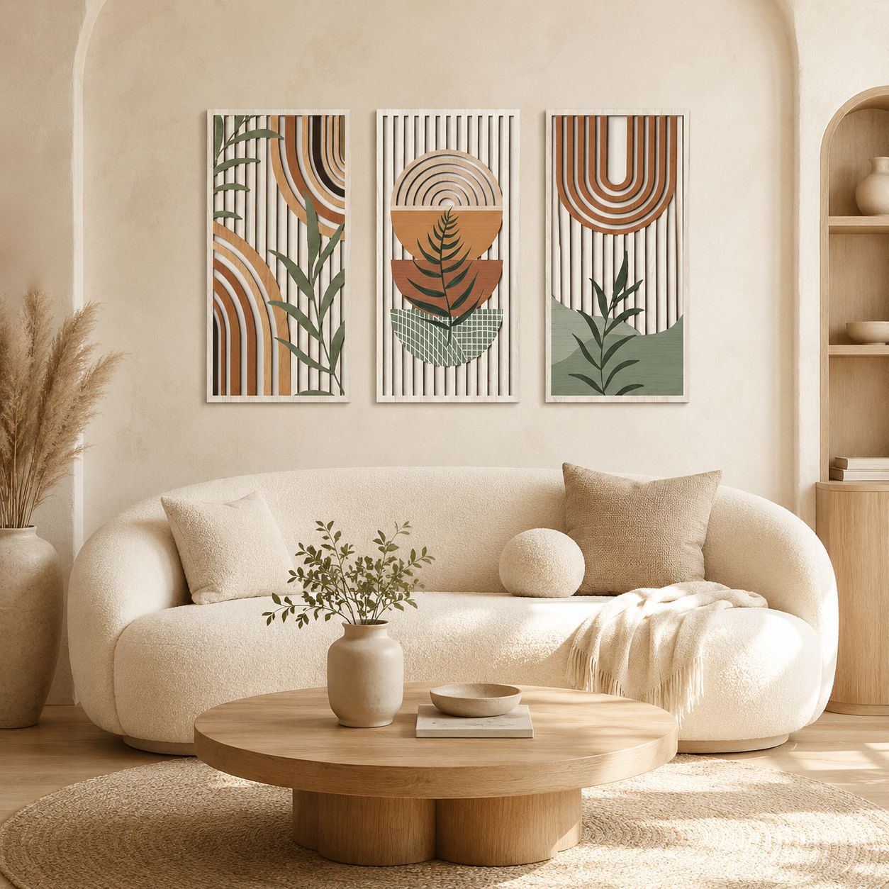 Interior Design Office Space - ديكور جداري من الخشب الطبيعي بتصميم